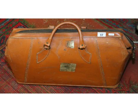 A vintage leather bag.
