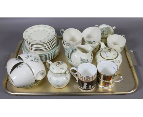 A Wedgwood part tea service and a Royal Crown Derby approximately thirty five pieces.