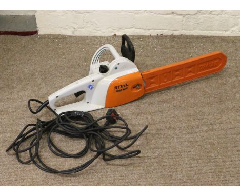 A Stihl MSE 140 electric 230 volt chainsaw.