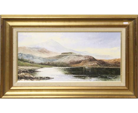 A gilt framed oil on board 'Derwent Water' by Dallas K Taylor 1991.