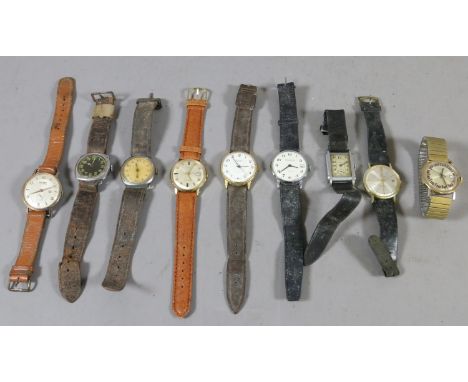 A collection of vintage wristwatches Timex, Sekonda and military examples.