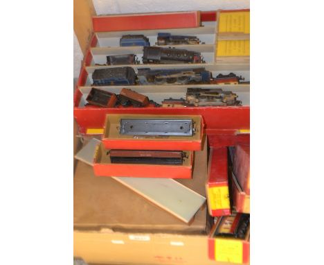 Trix OO gauge - a 4-6-2 locomotive and eight wheel tender, blue livery, No 60103;  another 0-4-0 locomotive and four wheel te