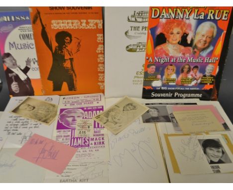Autographs, Music Hall, Violet Vanburgh, Helene Mitzakis, Albert Chevalier, Vesta Tilley, Lupino Lane, Ellaline Terriss, Seym
