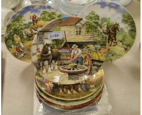 a set of seven Wedgwood collectors plates, Bygone Rural Life, for Bradex, certificates 