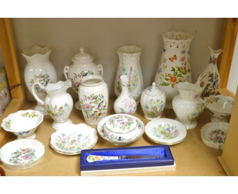 Aynsley Cottage Garden, Little Sweet Heart, Wild Tudor, Pembroke, etc including vases, twin-handled urn, trinket trays, bowls