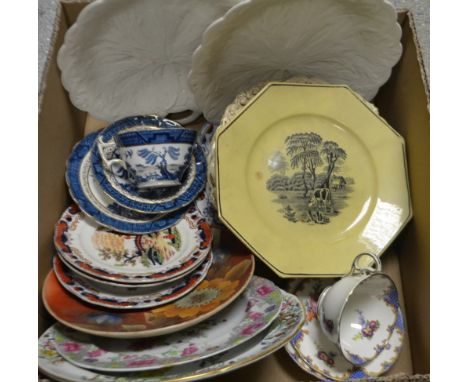 Ceramics - a set of four Victorian floral plates;  an Aynsley floral cup and saucer decorated with roses;  a Mason's Ironston