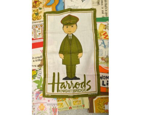 Textiles - Irish linen vintage tea towels, Harrods, travel, animals, sport, etc. (17)