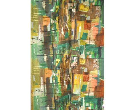 Textiles - a John Piper Panel, Stones of Bath, by Sanderson, c.1962, 114cm x 193cm 