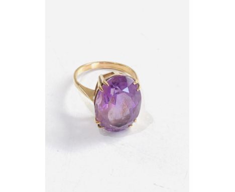 9ct gold amethyst dress ring (5g) 