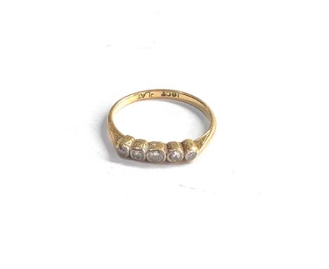 18ct gold diamond 5 stone ring (1.7g) 