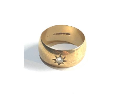 9ct gold vintage diamond gypsy ring (6.7g) 