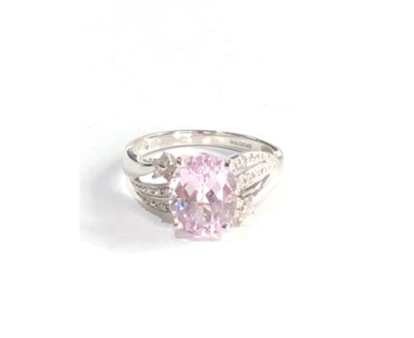 9ct white gold tanzanite &amp; diamond ring 3.3g 