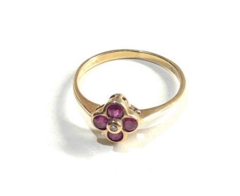 9ct gold ruby diamond ring 1.5g 