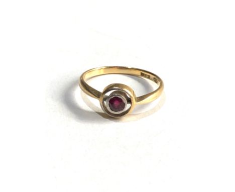 18ct gold antique swedish C G Hallberg ruby ring (1.5g) 