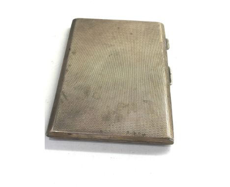 Large engine turned silver cigarette case weight 212g 