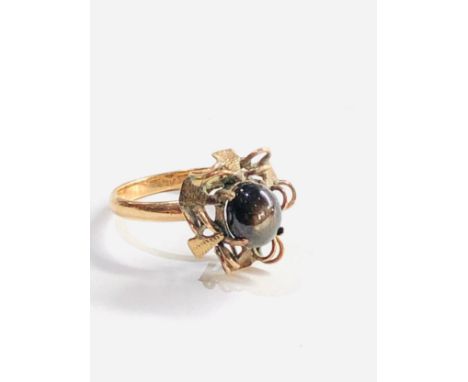 10ct gold titanium star sapphire dress ring 3.4g 