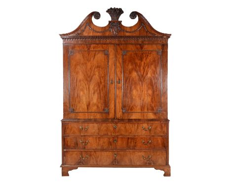 A Dutch mahogany linen press, late 18th century, 260cm high, 170cm wide, 55cm deep Condition Report: Marks, knocks, scratches