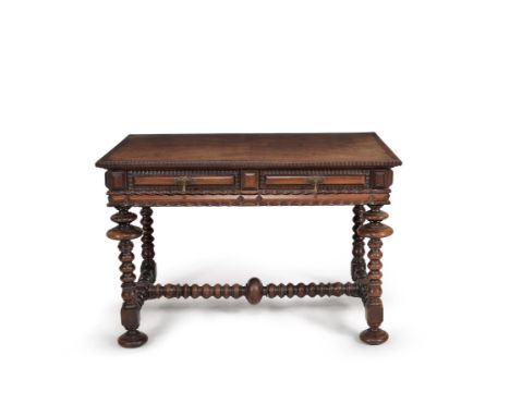 Y A Portuguese rosewood side or centre table, second half 19th century, decorated with ripple moulding throughout, the rectan