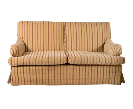 A striped upholstered sofa, late 20th century, after the manner of Howard & Sons, 93cm high, 164cm wide, 84cm deep, together 