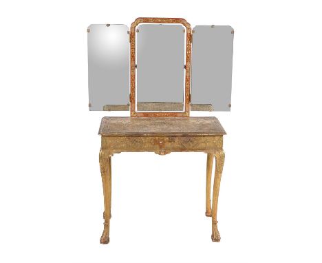 A giltwood and composition console table, early 20th century, after the manner of James Moore, with W Charles Tozer label to 
