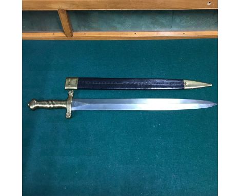 French Talabot Freres 1832 Paris artillery sword with scabbard, stamped 1789 to the handle 