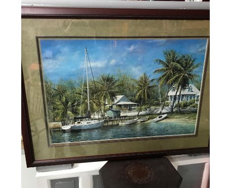 A Large limited edition print over water edge scene, by Tripp Harrison. Signed by the artist in pen and limited 1054/2000. Fi