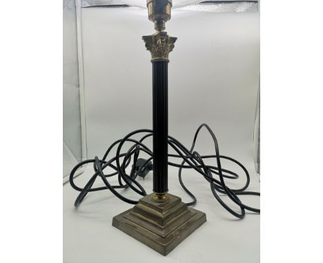 A Victorian Corinthian column lamp, height 38cm 