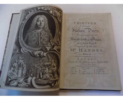 GEORGE FRIDERIC HANDEL. "Thirteen Celebrated Italian Duets, Accompanied with the Harpsicord or Organ, never before Printed, C