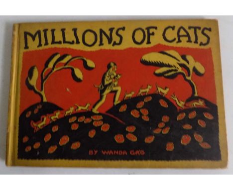 WANDA GAG. "Millions of Cats." first edition, illus complete, orig pict bds, 1928 vg (given by McKnight Kauffer signed as Ted