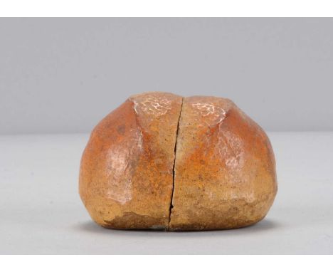 A German early 20th century novelty bread roll with appearing mouse, the painted composition round roll, when open down the m