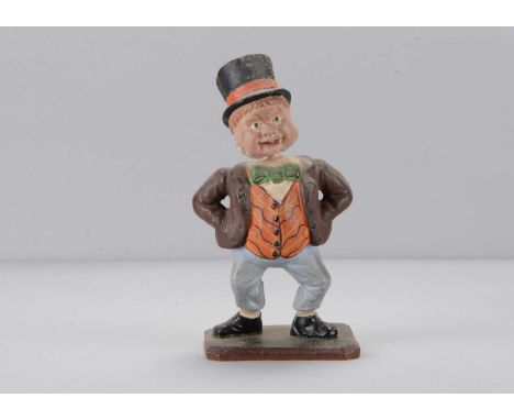 A mid 19th century Thüringen jolly gentleman nodder, possibly an Irishman, with smiling full face, sandy coloured hair, top h