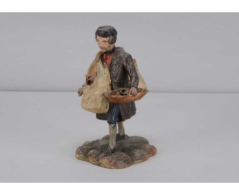 A mid 19th century Rhöner carved wooden Rhönwackler (nodder) travelling woodcarver salesman, finely carved with nodding head 