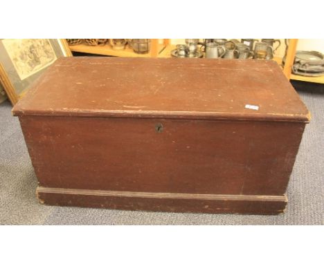 A 19th century pine trunk, 93cm x 45cm x 44cm