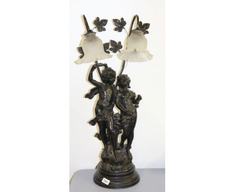 An Art Nouveau style figural table lamp, H 78cm