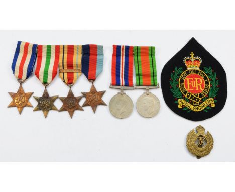 A collection of four mounted stars, The France And Germany, The Italy Star, The 1st Army Africa and the 1939-1945 star.  A mo