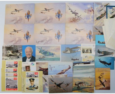 A collection of autographs of mainly WWII pilots, including Group Captain John Peel who is credited with firing the first sho