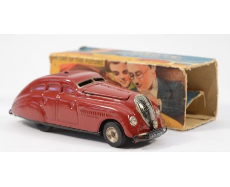 A mid 20th century tinplate Schuco wind up model car 'Command Car', made in Germany, boxed.