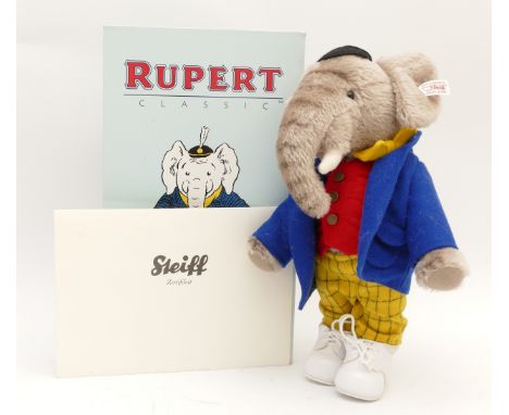 A Steiff x Rupert Bear Edward Trunk, boxed with certificate, limited edition, 464/1500, 2008.