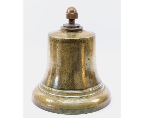 A large mid 20th century Ships or Fire Engine cast brass/bronze bell, impressed marks, ER beneath crown, SCC 2/53, S.C.C.7, w