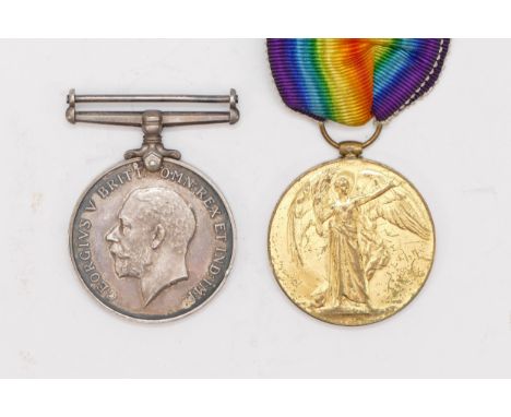 WWI Pair of War and Victory medals, awarded to 6063 Pte. R.B Stone. 2nd London Regiment.