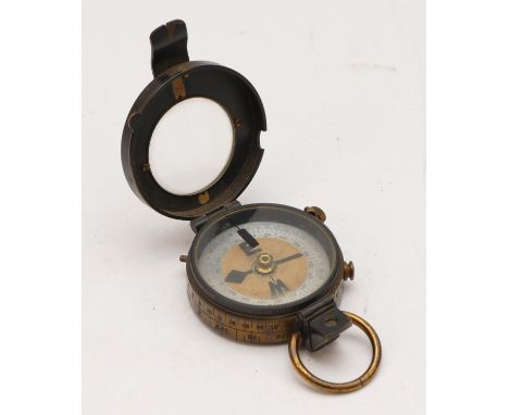 WWI Era Military Officers compass with leather case.