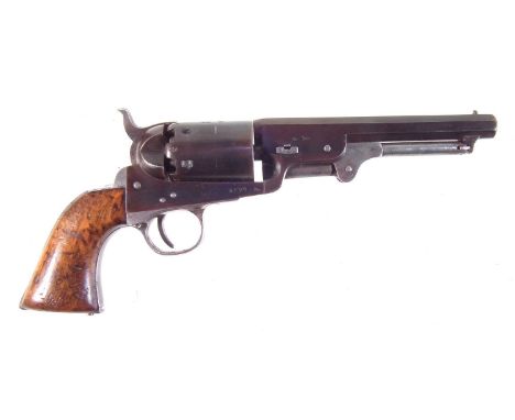 Clement Arms Colt type .38 calibre percussion revolver, with 6 inch barrel stamped 'Cap system manufactured by C. Clement' th