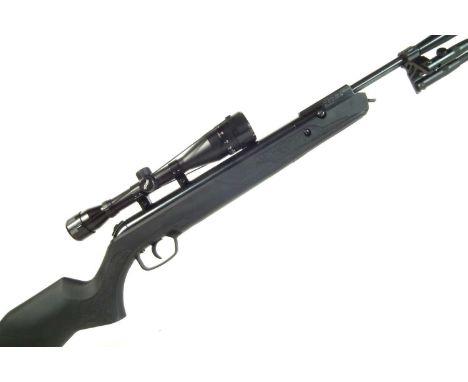 Walther Century GT 22 air rifle, 15 inch barrel fitted with moderator, serial number BJ008106, fitted with bipod and Walther 