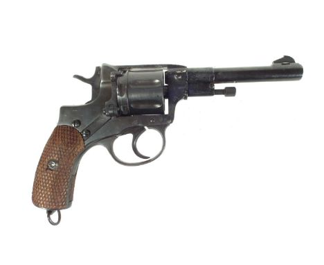 Deactivated Russian Nagant M1895 7.62mm revolver, with 4 inch barrel, manufactured at the Tula arsenal in 1930, serial number