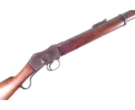 P. Webley Martini Henry .577/450 rifle, 32 inch barrel fitted with folding ladder sight, and engraved 'P. Webley & Son Birmin
