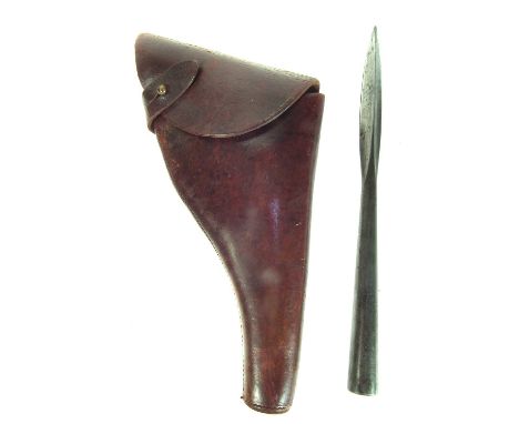 Wilkinson Sword pattern 1868 lance head, with stamped maker's mark, also a Sam Browne Webley MkVI holster, stamped R. W. Stib