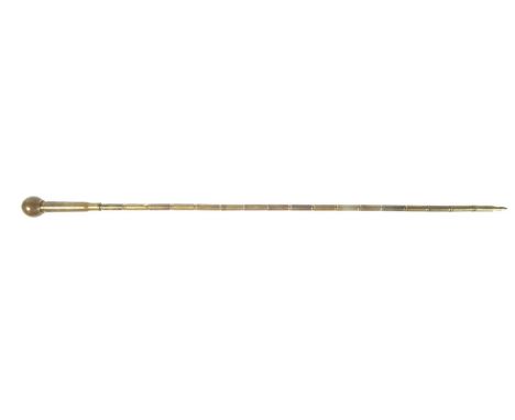 Trench art type swagger stick, possibly Indian post 1950 made from one 50 calibre case and 17 x 7.62x51 cases.88cm long 