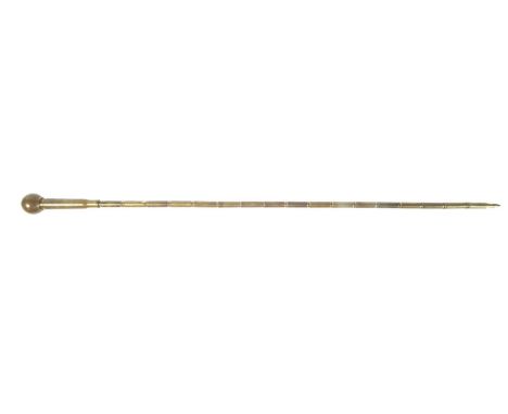 Trench art type swagger stick, possibly Indian post 1950 made from one 50 calibre case and 17 x 7.62x51 cases.88cm long 