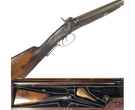 Wilkinson percussion double 16 bore sporting gun, with 30 inch barrels engraved J Wilkinson and Son makers to his Majesty, Pa