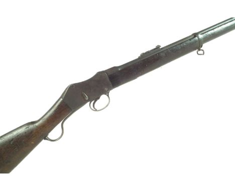 Deactivated Martini Henry .303 rifle, with 30 inch barrel fitted with folding ladder sight, the stock stamped with Enfield ro